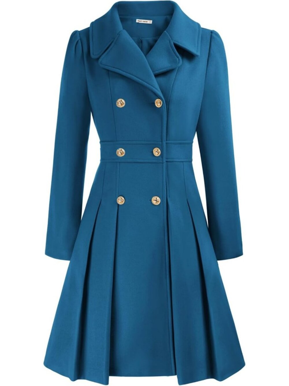 Chic Women's Double Breasted Trench Coat with Pockets | Thick A-Line Pea Coat